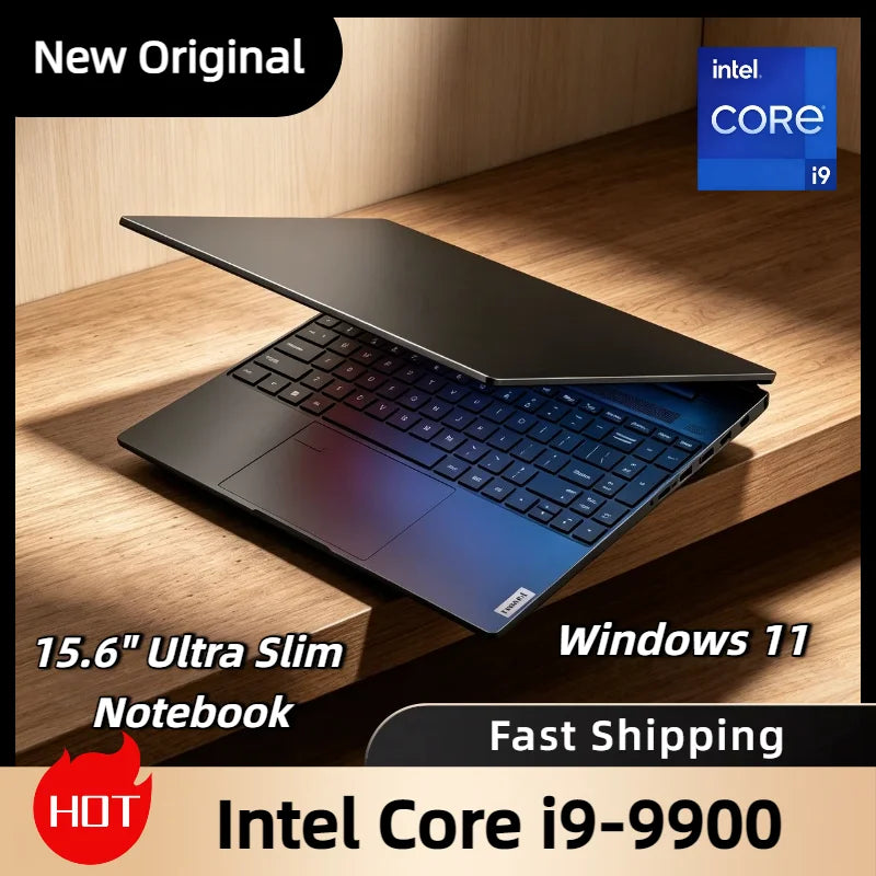 2026 Ultra Slim 15.6" Laptop – Intel Core i9 9900, 32GB RAM, 2TB SSD, 1080p, Windows 11, Gaming & Office