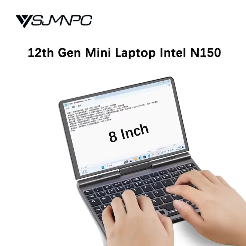 YSJMNPC 8" Mini Laptop – Intel N95 Quad-Core, 12GB LPDDR5, 1TB SSD, WiFi 6, Windows 11 Pro