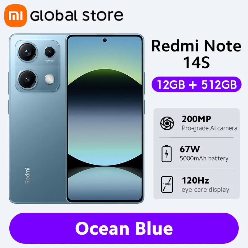 Xiaomi Redmi Note 14S Global – 200MP Camera, Helio G99, 5000mAh, 120Hz AMOLED, 67W HyperCharge