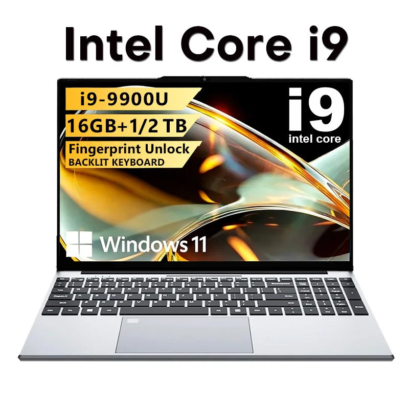 2026 Gaming Laptop – Intel Core i9 9900, 16GB RAM, Up to 2TB SSD, 15.6" FHD, Fingerprint Unlock, Windows 11