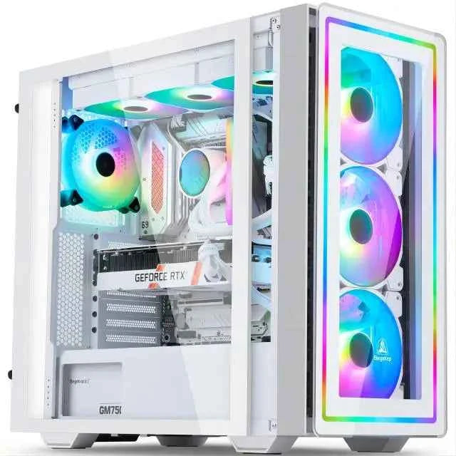 AOTESIER Gaming PC Core I7 CPU With 8G /16G RAM 256G SSD HD4600 ATX/ITX/M-ATX Full View Side Panel Temper Glass Front PC Gamer