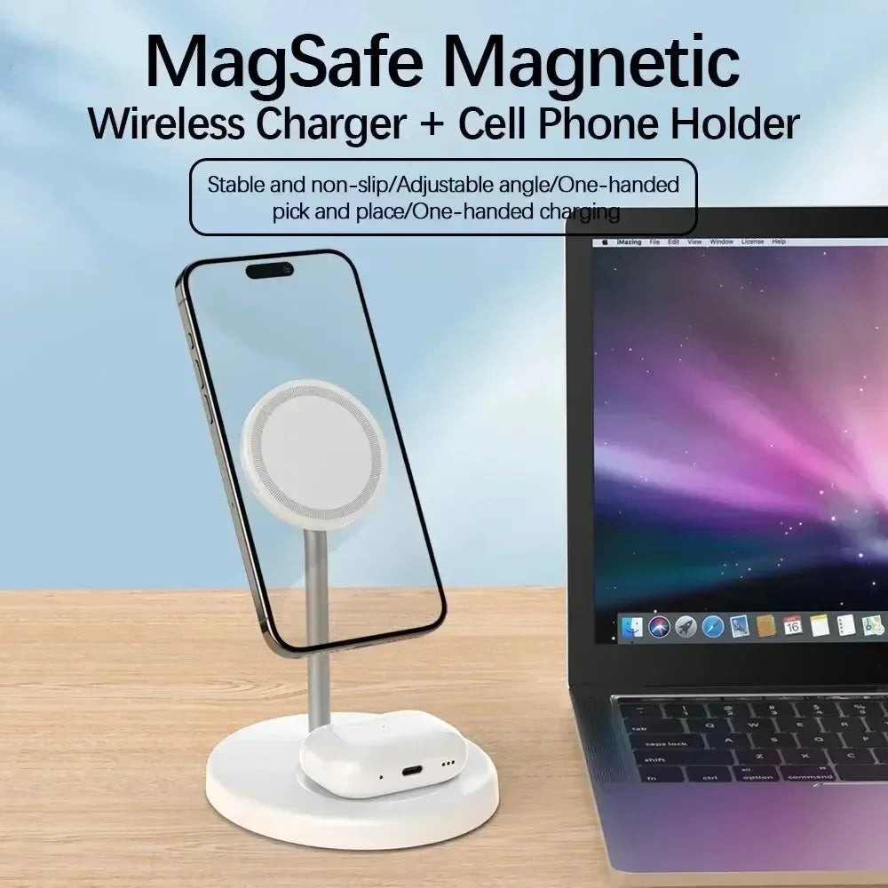 30W 2-in-1 Magnetic Wireless Charging Station for iPhone and AirPods