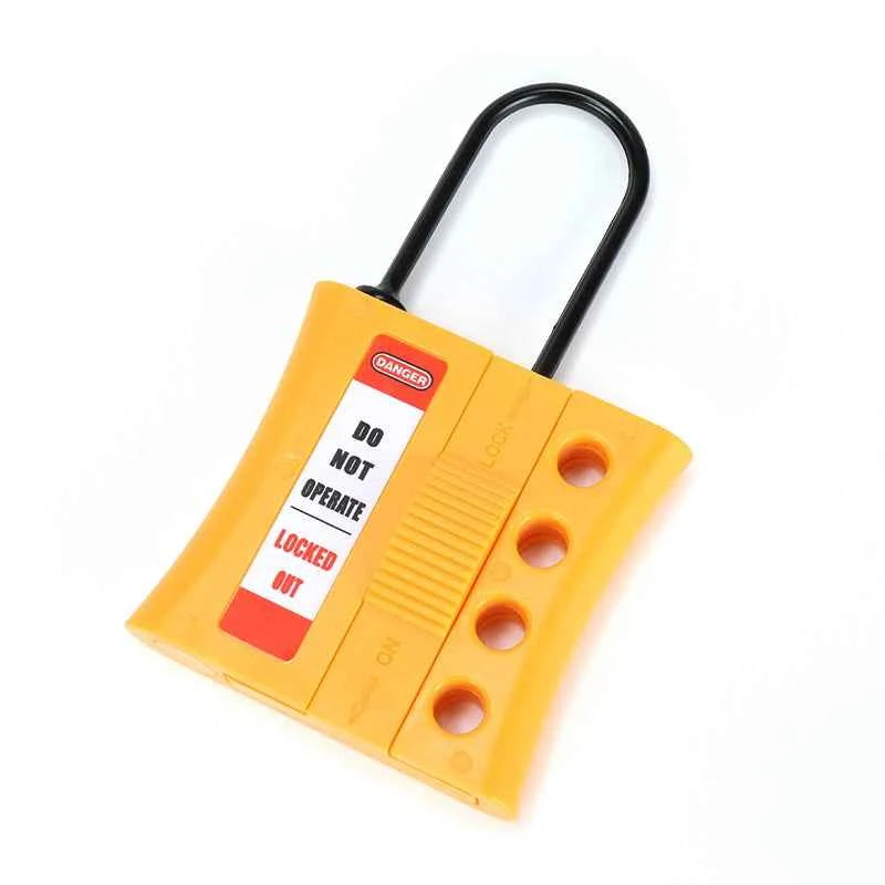 Premier non-conductive lockout hasp - 4 holes De-Electric Slider Hasp 4 Padlock Holes 3mm 6mm Shackle