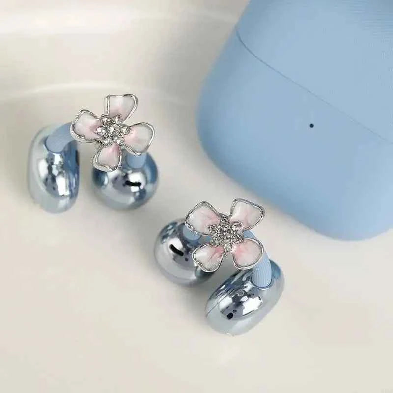 Bling Rhinestone Flower Ear Hook Decoration for FreeClip 1/2 Earbuds