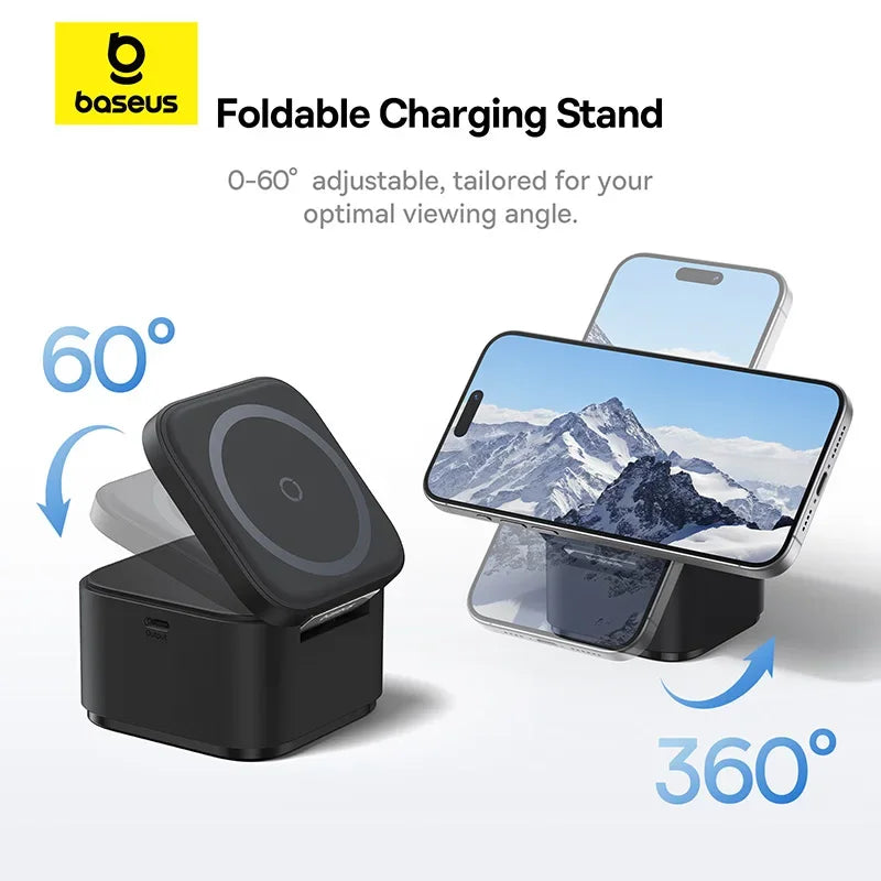 Baseus 3-in-1 Magnetic Wireless Charging Stand for iPhone and AirPods