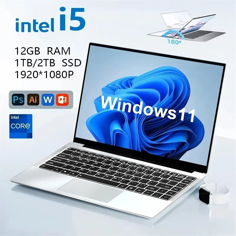 Laptop – Intel Core i5-7300U, 12GB RAM, 1TB SSD, 1080p Display, Windows 11, Office & Study PC