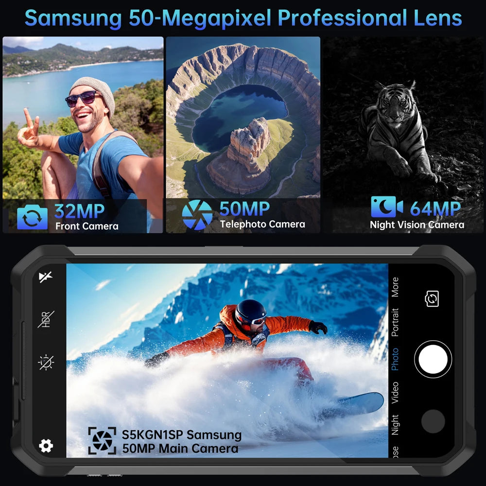 Unihertz Tank 4 Pro 5G – Built-in 720P Projector, Dimensity 8300, 32GB+512GB, 11600mAh, 3K AMOLED