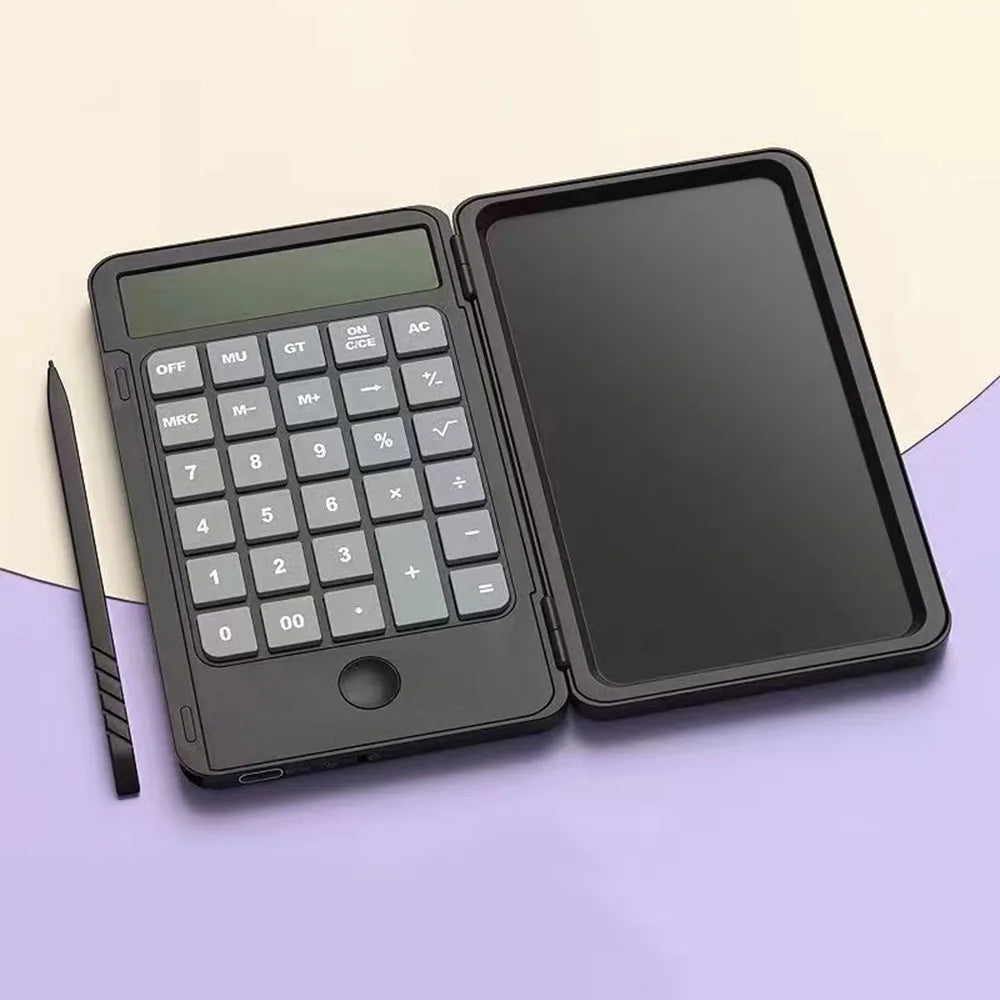 Type C Charging Standard Function Calculator with LCD Notepad 12-Digit Math Calculator With Stylus Writing Pad