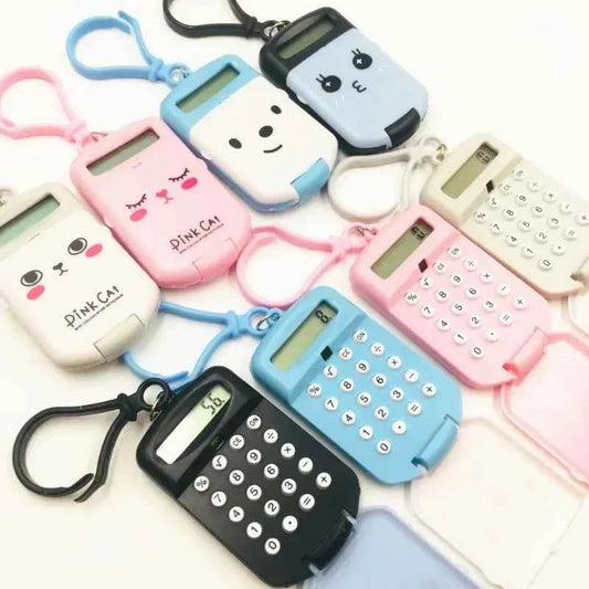 Portable Calculator Pocket Size Creative Keychain Calculator Office Supplies Kawaii Mini Calculator Display Office Supplies