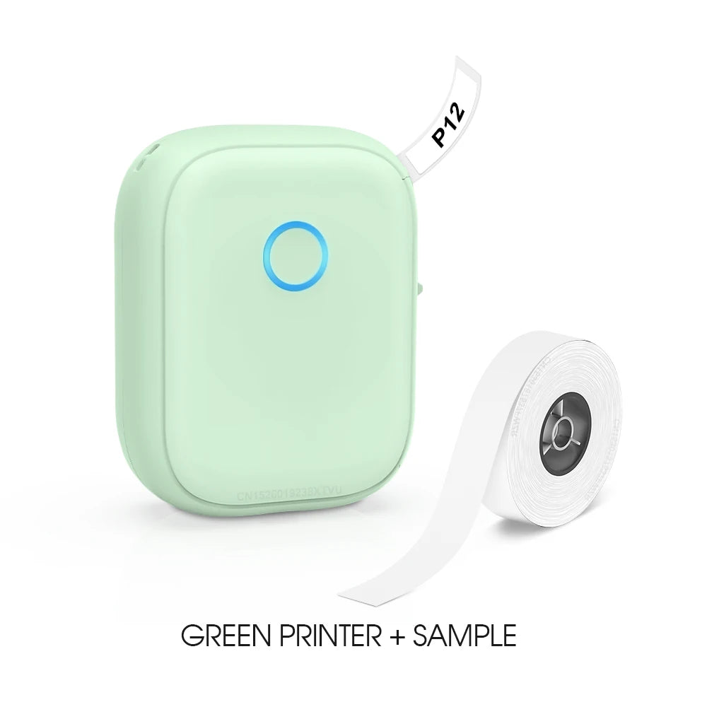 Mini Label Printer Marklife P12 Self-adhesive Sticker Printer P12 Portable Thermal Labeling Machine With Cutter or 1PK Label Tap