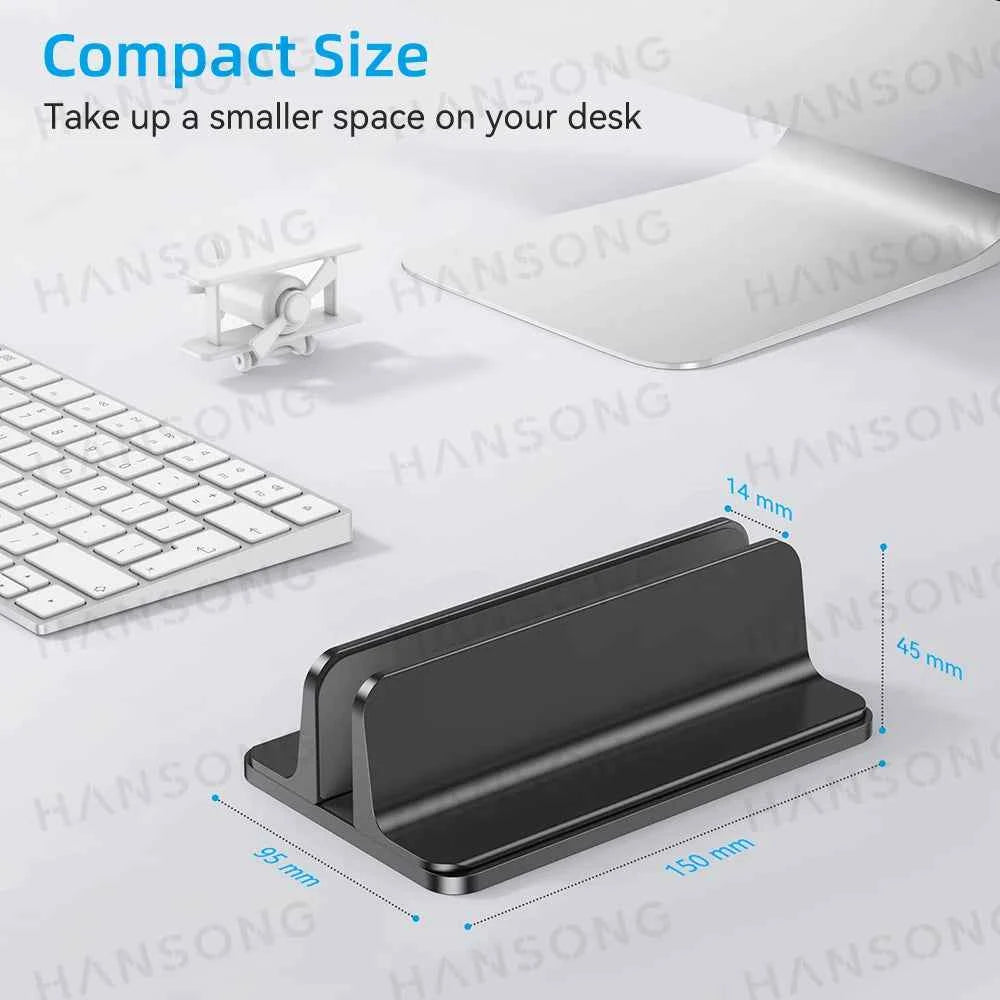 Vertical Laptop Stand For MacBook Aluminum Stand With Adjustable Dock Size Fits All MacBook Surface Chromebook Laptops Holder