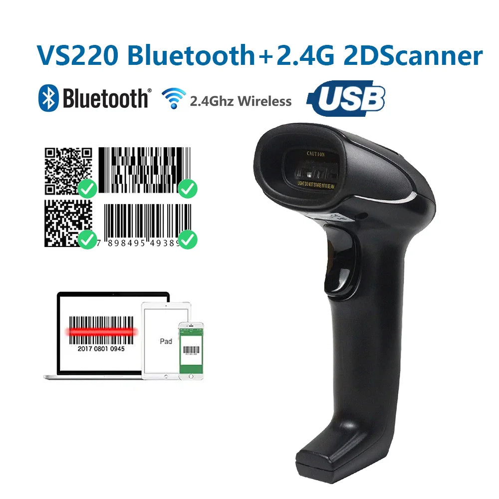 Barcode Scanner 1680SW Wireless/1922 Bluetooth Reader Image QR PDF417 Data Matrix Code Bar Gun RS232 Bluetooth