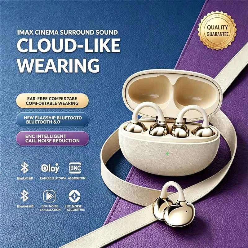 KEBIDUMEI Clip-on Open Ear Bluetooth 6.0 Wireless Earbuds
