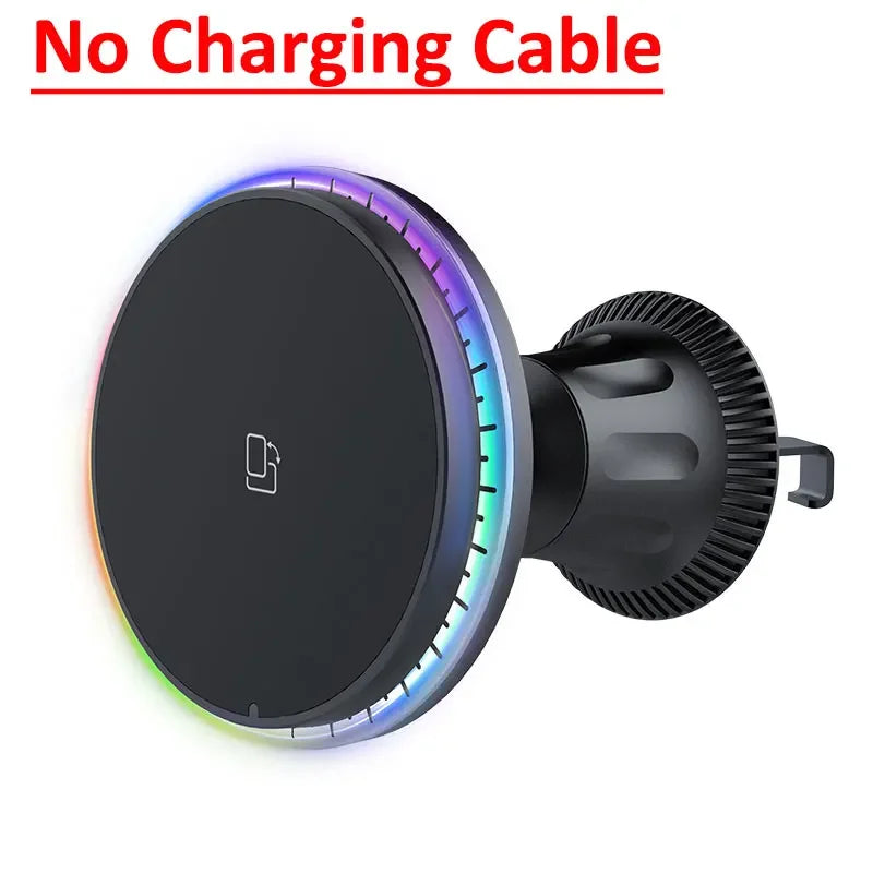 RGB Magnetic Wireless Car Charger for iPhone 12-16 Pro Max
