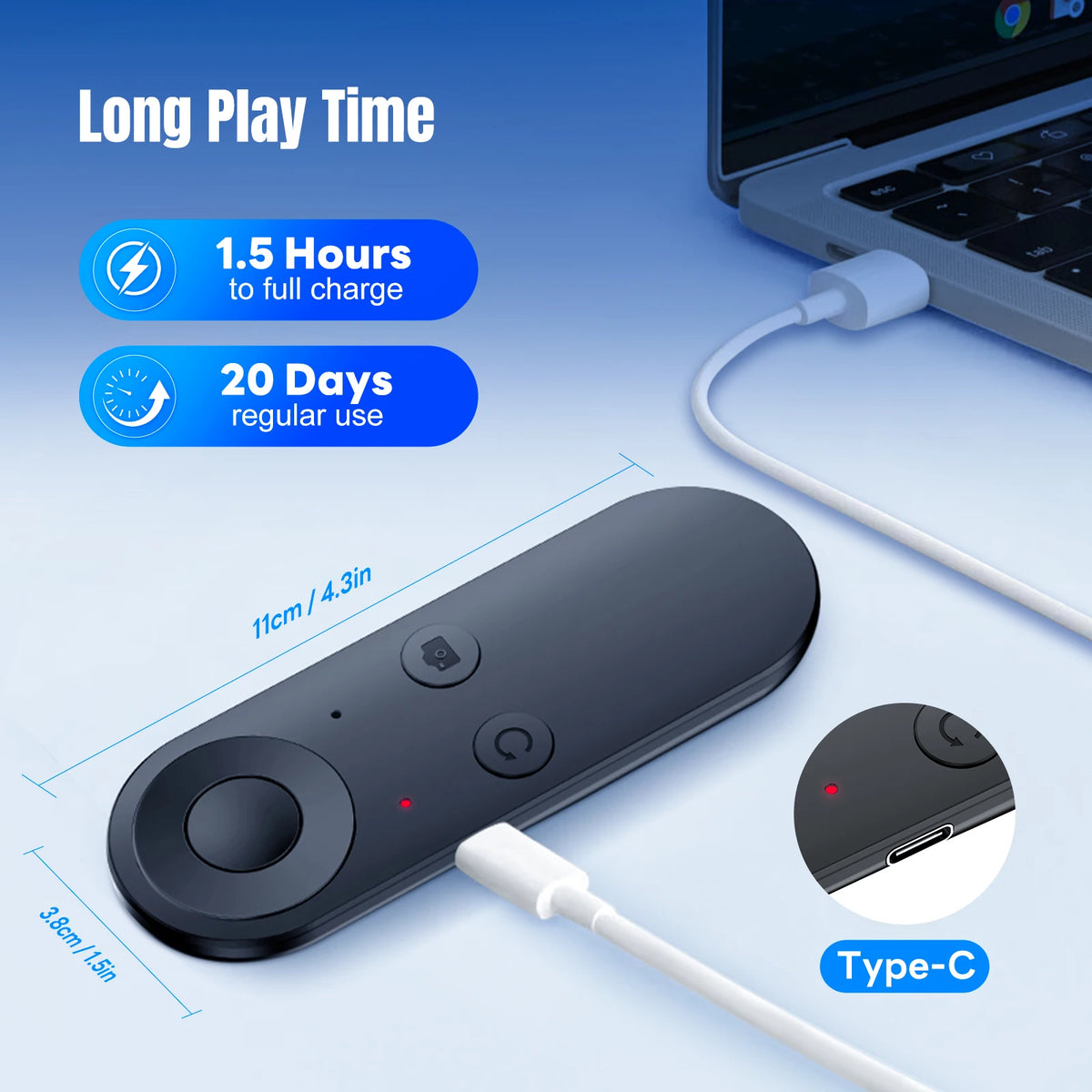 Smartphone Remote Clicker with Air Mouse Multifunctional Smart Fingertip Ring Remote Control for iPhone iPad Android Tablet