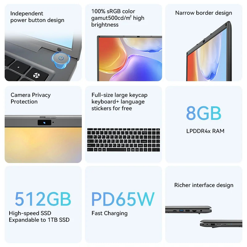 Adreamer LeoBook16S 16" Business Laptop – Intel Core i5-1240P, 16GB RAM, 1TB SSD, 2560x1600 IPS, Windows 11