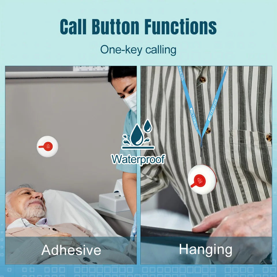 Retekess Caregiver Pager Wireless Calling System T114 Screen TD113 Watch Alert SOS Call Buttons for Clinic Hospital Nurses Home