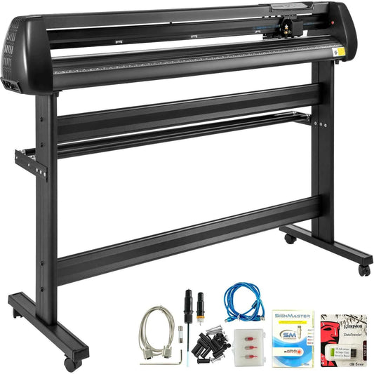 SucceBuy 53/34/28Inch Manual Vinyl Cutter Plotter Machine w/ COMPIM/USB Ports SIGNMASTER for Advertisement Craft Design Cut Etc.