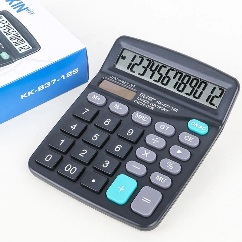 12 Digits Electronic Calculator Solar Calculator Dual Power Large Screen Electronic Calculator Desktop Calculators Home Office S