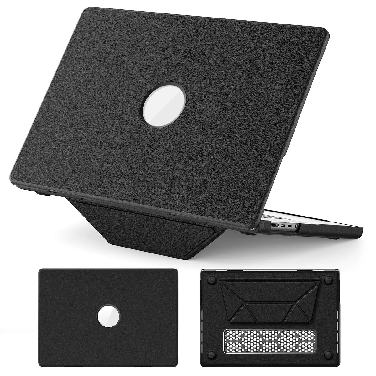 For MacBook Air 15 Case 2026 Model A3448 M5 M4 M3 M2 PU Leather Laptop Stand for MacBook 2020-2025 Air 13.6 Pro 13 14 16 Pro Max
