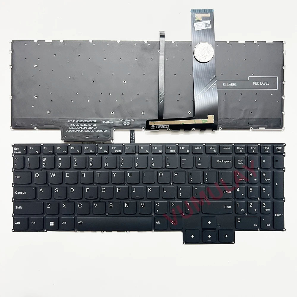 US/RU Backlit Keyboard for Lenovo Legion 5 Pro 16ITH6 16ITH6H 16ACH6 16ACH6H 16ARH7 16ARH7H 16IAH7 16IAH7H 82RF 82JD 82JQ 82RG