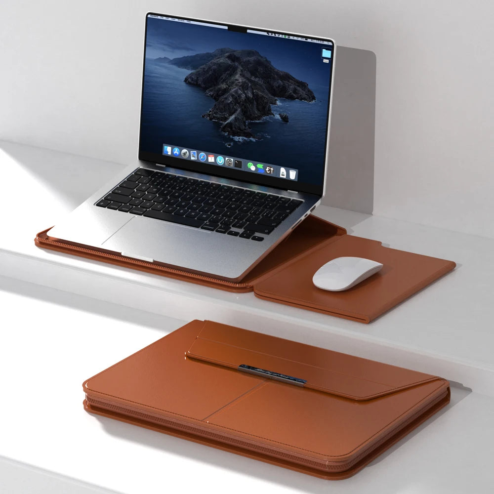 Laptop Liner Sleeve for Macbook Air 13.6 Case 13.3 15.4 Unisex Waterproof Letters Sleeve Envelope Leather Laptop Sleeve Pouch