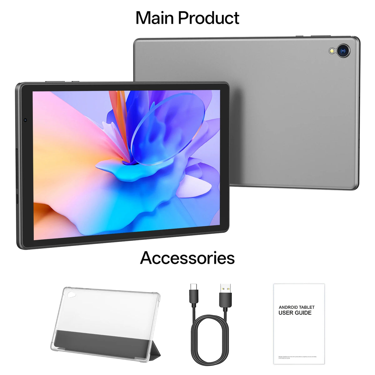 2026 New 10.0-inch Android 14 Tablet (Protective Case Included) ，4GB RAM (2GB + 2GB Expandable), 32GB ROM, Wi-Fi 6, 6000mAh