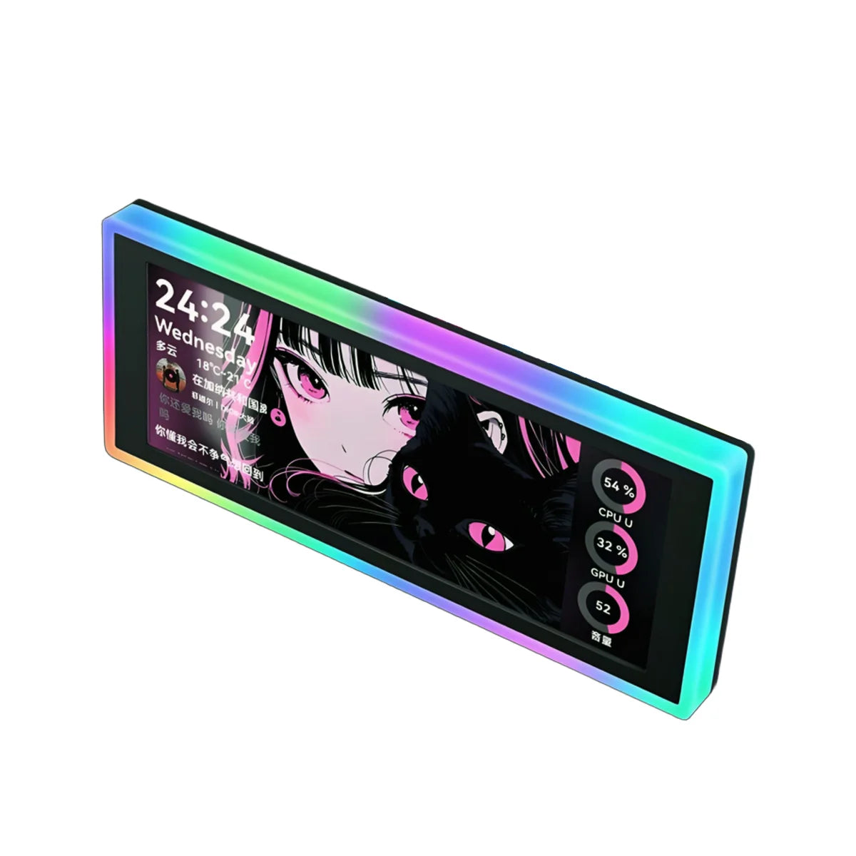 6.86" HD Smart Secondary Display for PC Case – Custom Dynamic Theme Side Screen