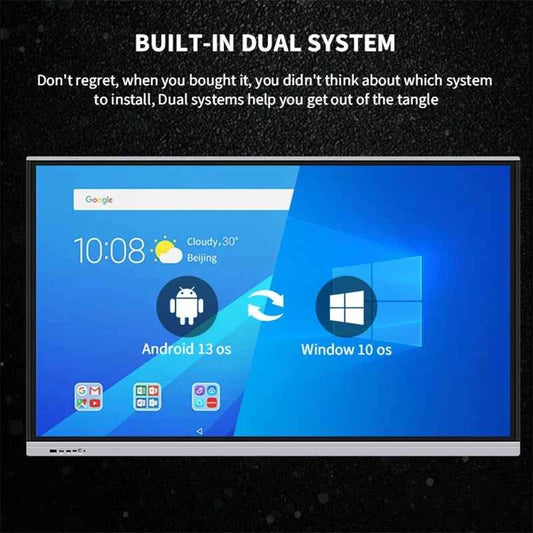 65 75 86 Inch Smart Tv for Classroom and Conference, Digital Electronic Whiteboard 4K HD Touch Screen Interactive Board On Wheel