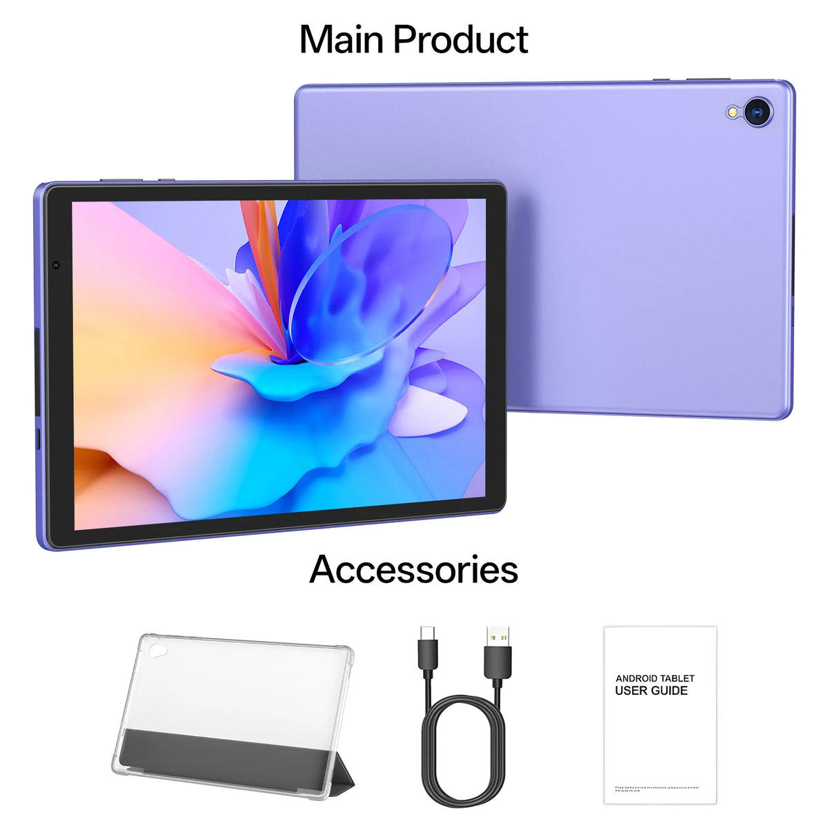 2026 New 10.0-inch Android 14 Tablet (Protective Case Included) ，4GB RAM (2GB + 2GB Expandable), 32GB ROM, Wi-Fi 6, 6000mAh