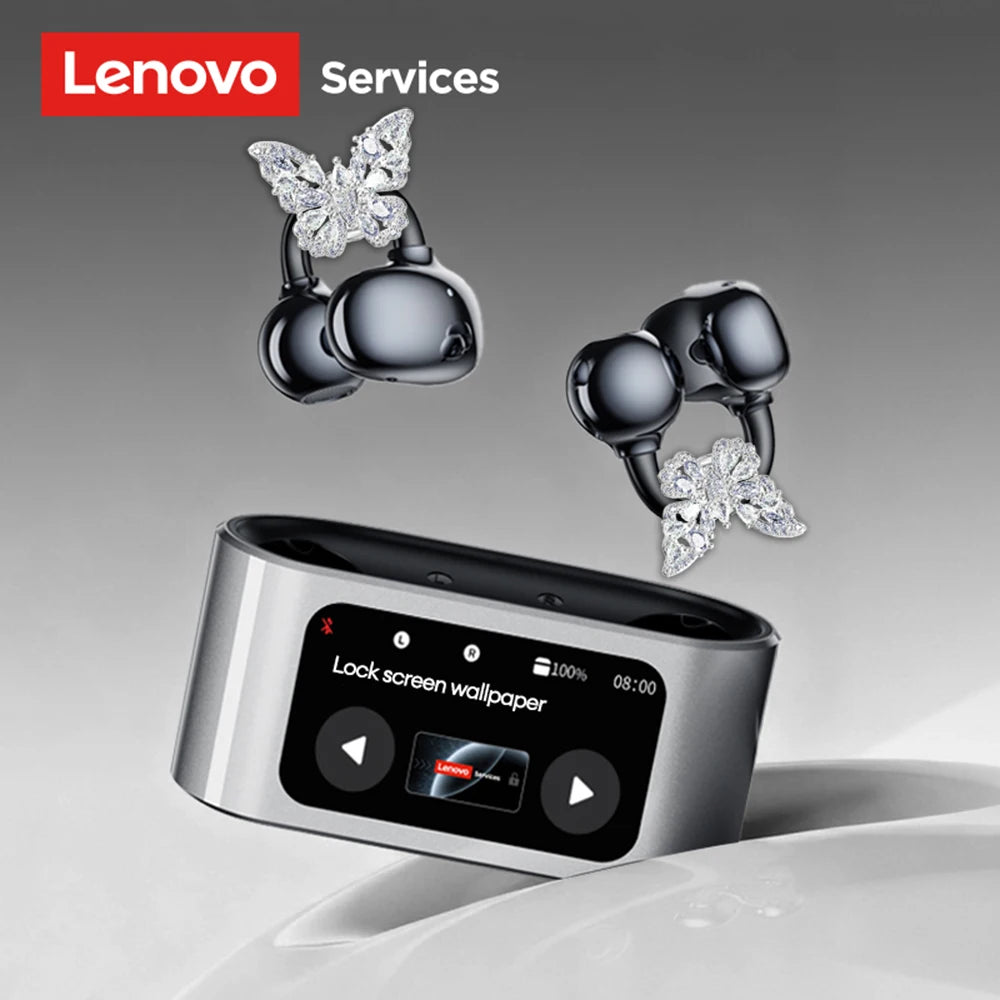 Lenovo RS105 Ear Clip Wireless Earphones with LCD Touchscreen and Bluetooth 6.0