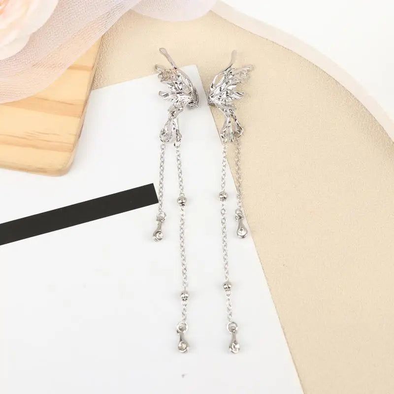 1 Pair Removable Rhinestone Butterfly Decorations for Clip-On Earbuds