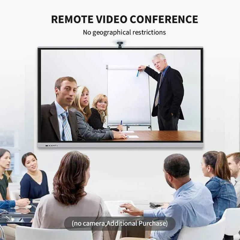 65 75 86 Inch Smart Tv for Classroom and Conference, Digital Electronic Whiteboard 4K HD Touch Screen Interactive Board On Wheel