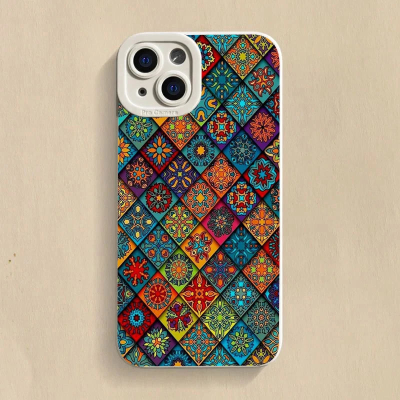 Vintage Totem Pattern Shockproof iPhone Case – Fits iPhone 7 to 16 Pro Max, XR, XS – Soft Silicone Cover