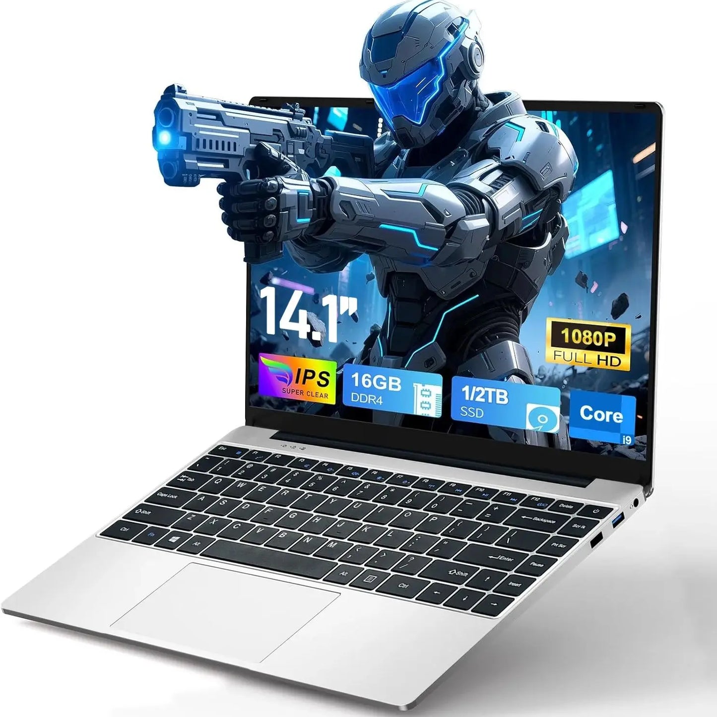 Ultra Slim 14.1" Laptop – Intel Core i9-10980HK, 16GB RAM, 2TB SSD, Windows 11 Pro, Office & Study