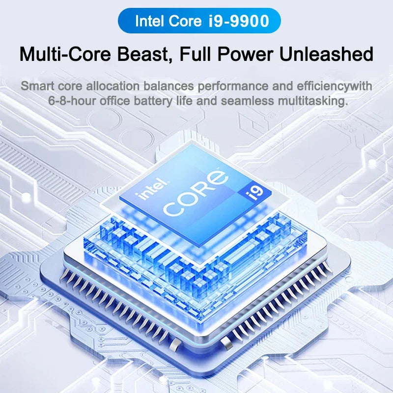 2026 Ultra Slim 15.6" Laptop – Intel Core i9 9900, 32GB RAM, 2TB SSD, 1080p, Windows 11, Gaming & Office