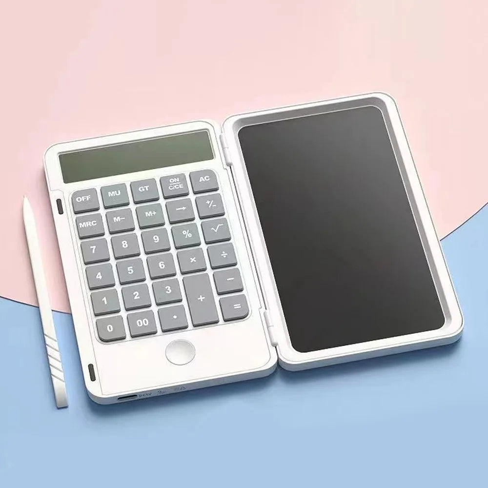Type C Charging Standard Function Calculator with LCD Notepad 12-Digit Math Calculator With Stylus Writing Pad