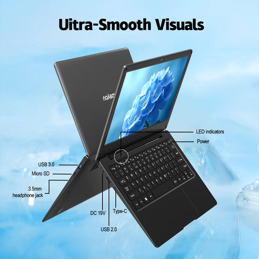 11.6" Compact Laptop – Intel N4000, 64GB DDR4, 64GB eMMC + Up to 512GB SSD, WiFi, Bluetooth, HDMI