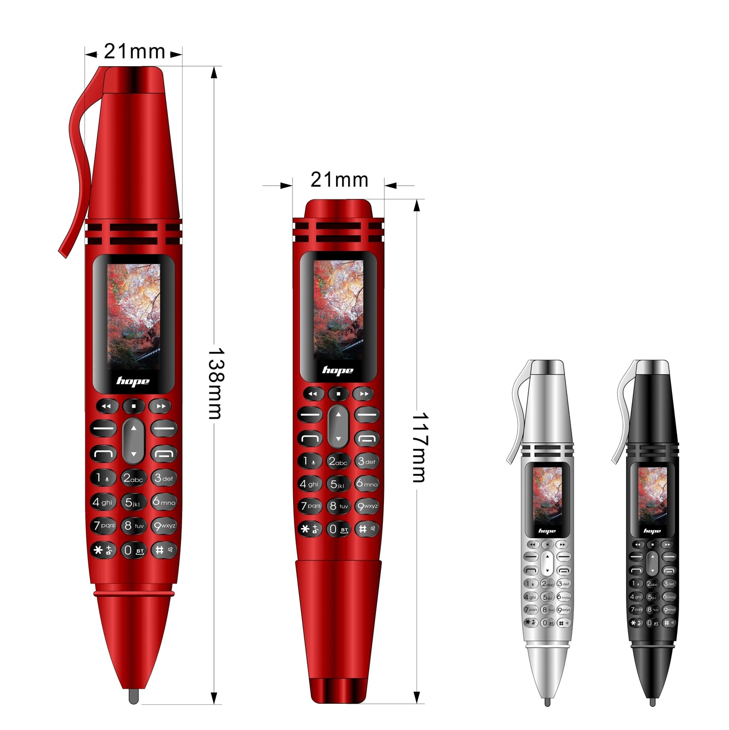 UNIWA AK007 Mini Pen Phone – 2G GSM, Dual SIM, 0.96" OLED, Bluetooth Dialer, FM Radio, Magic Voice