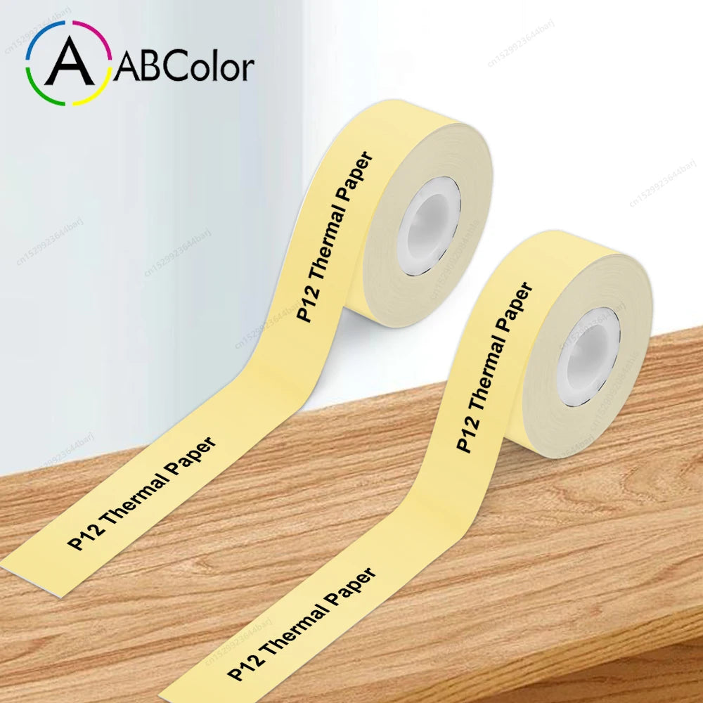 Thermal Label Printer P12 Mini Portable Label Maker Wireless Bluetooth Handheld Continuous Label Machine or 2PK P12 Label Paper