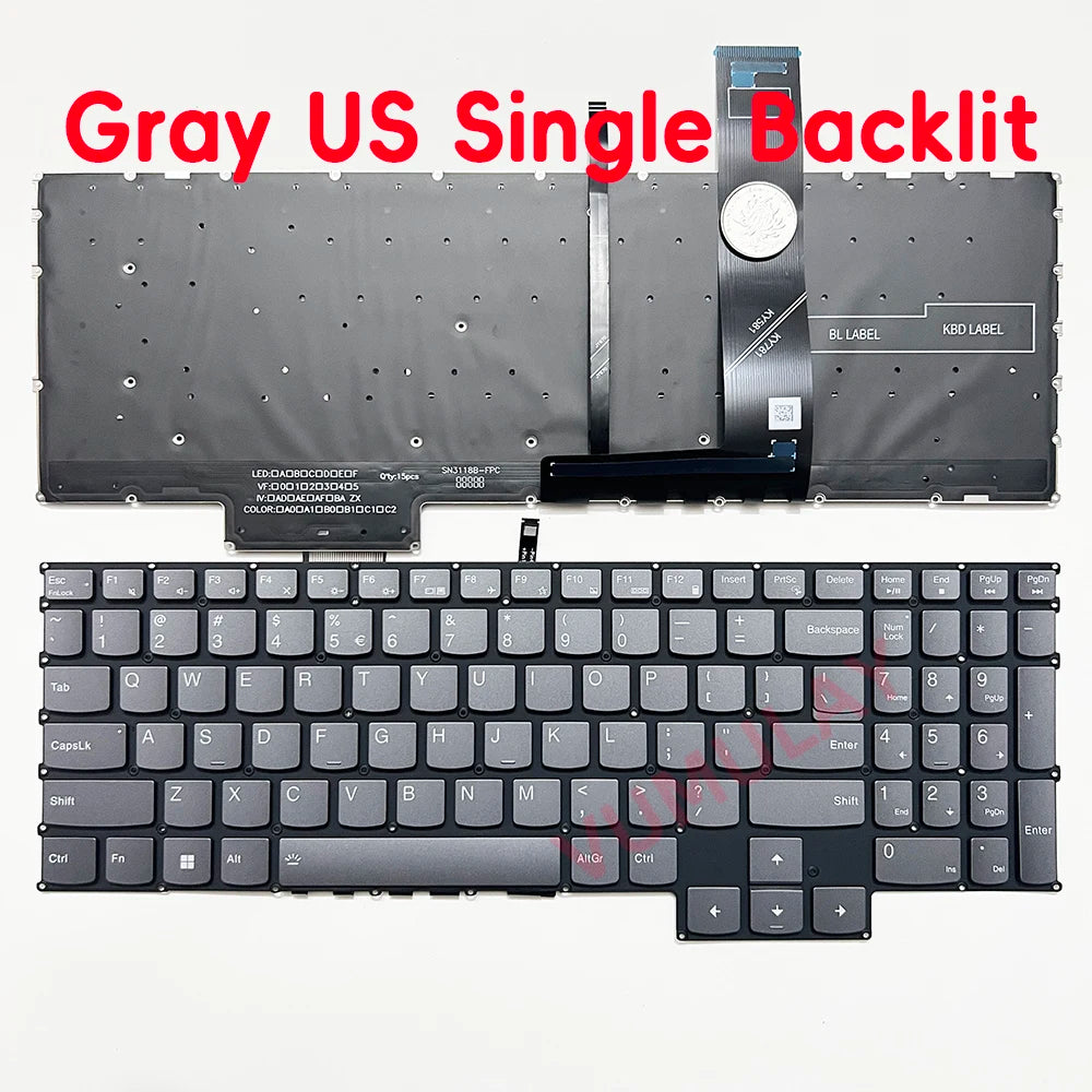 US/RU Backlit Keyboard for Lenovo Legion 5 Pro 16ITH6 16ITH6H 16ACH6 16ACH6H 16ARH7 16ARH7H 16IAH7 16IAH7H 82RF 82JD 82JQ 82RG