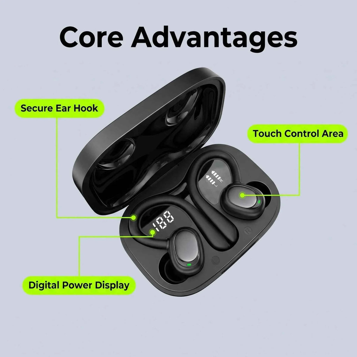 Lenovo SP180 Open-Ear Clip TWS Wireless Bluetooth Earbuds with Mic