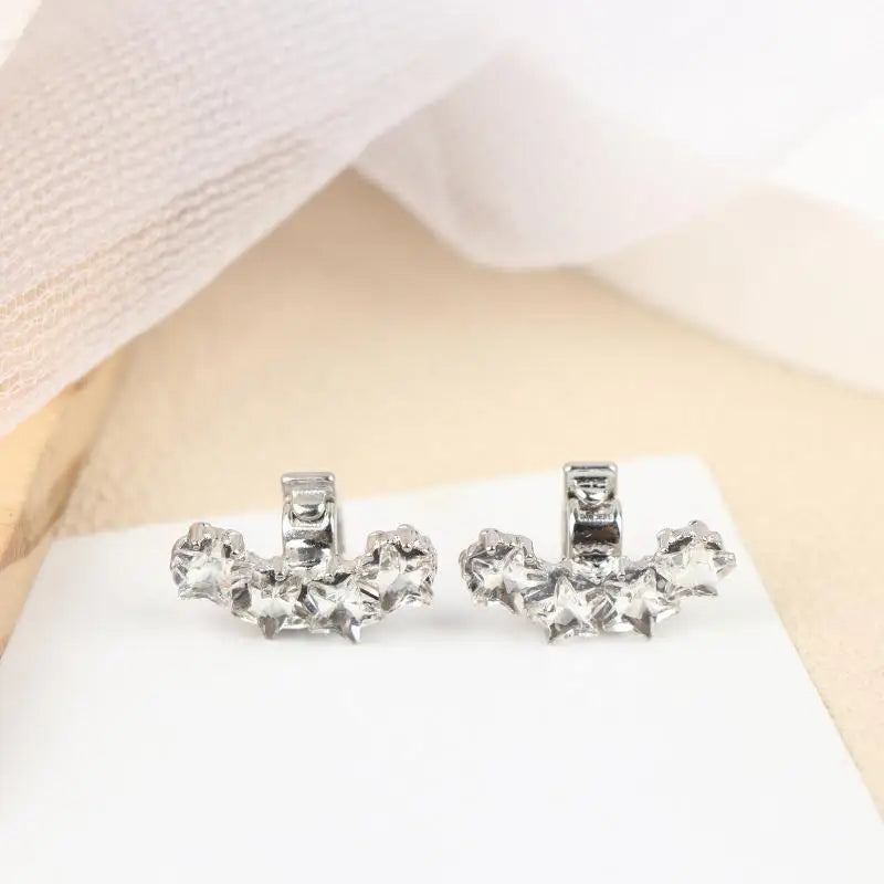 1 Pair Removable Rhinestone Butterfly Decorations for Clip-On Earbuds