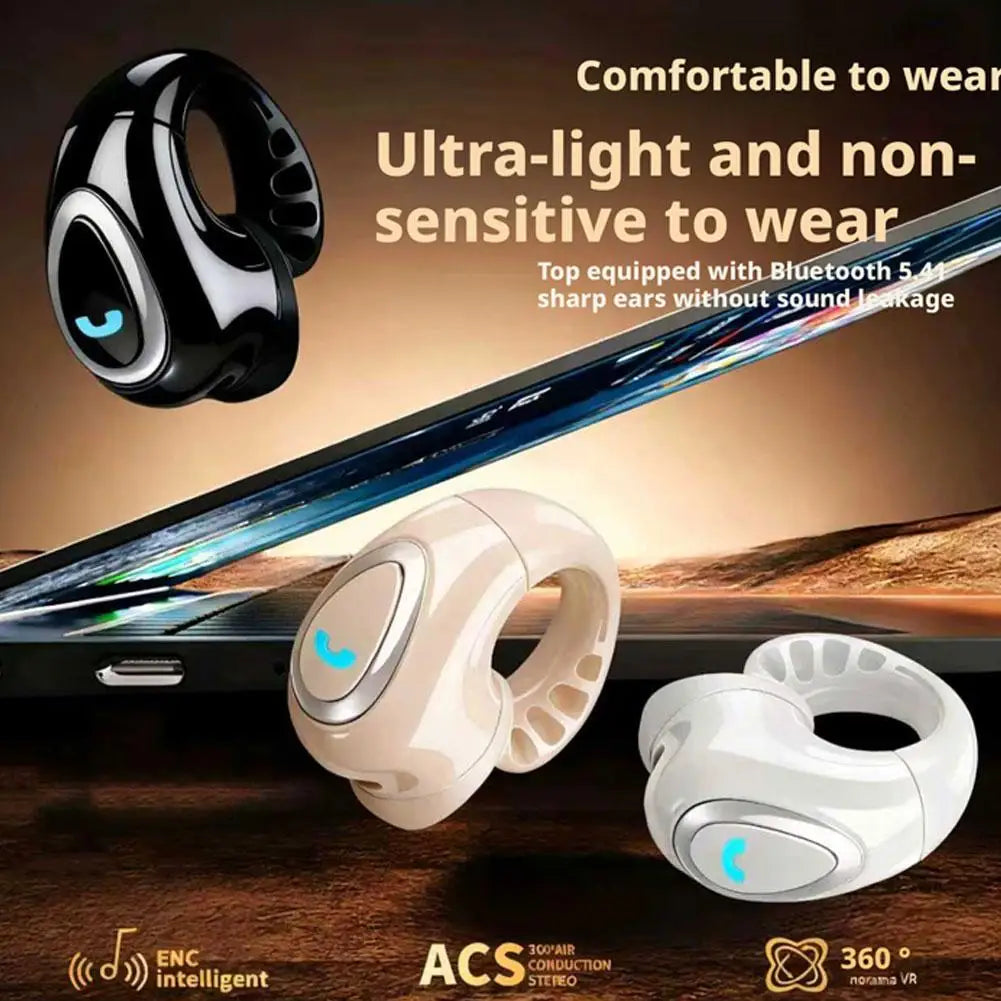 Single Clip-On Wireless Bluetooth Open-Ear Air Conduction Headphone
