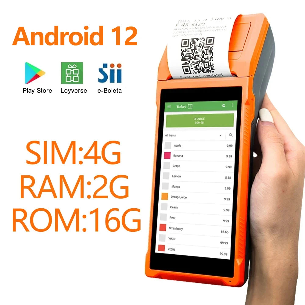 Q1 Q2 Handheld Thermal Receipt POS Printer Android Terminal Mobile Bill Ticket Printer 58mm Wireless Bluetooth PDA With Scanning