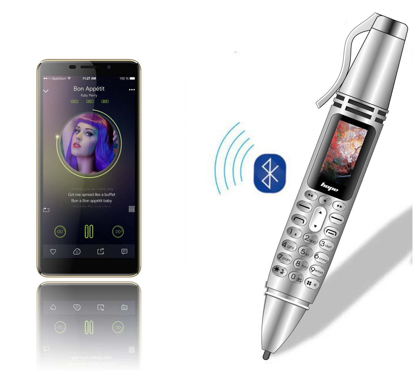 UNIWA AK007 Mini Pen Phone – 2G GSM, Dual SIM, 0.96" OLED, Bluetooth Dialer, FM Radio, Magic Voice