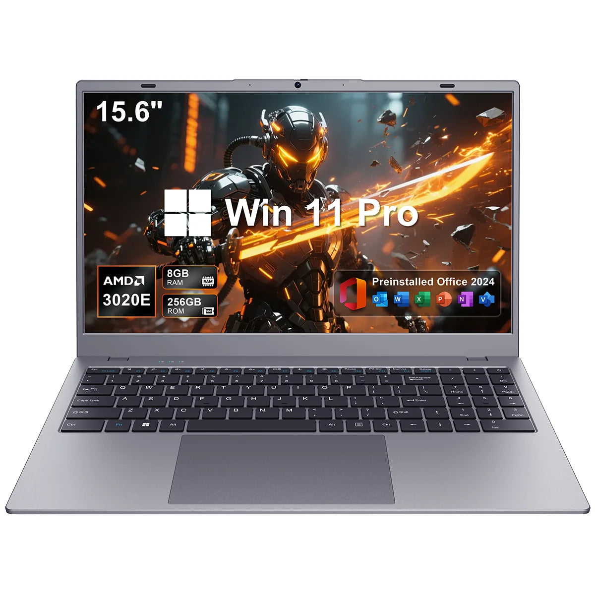 AMD 15.6" Laptop – Dual-Core up to 2.6GHz, 8GB RAM, 256GB SSD, FHD Display, WiFi 5, Bluetooth 5.0