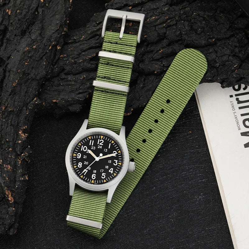 Militado ML05 Vintage Quartz Watch 38mm Watches VH31 Movement Watches Domed Sapphire Crystal With High Clear AR Coating Luminous