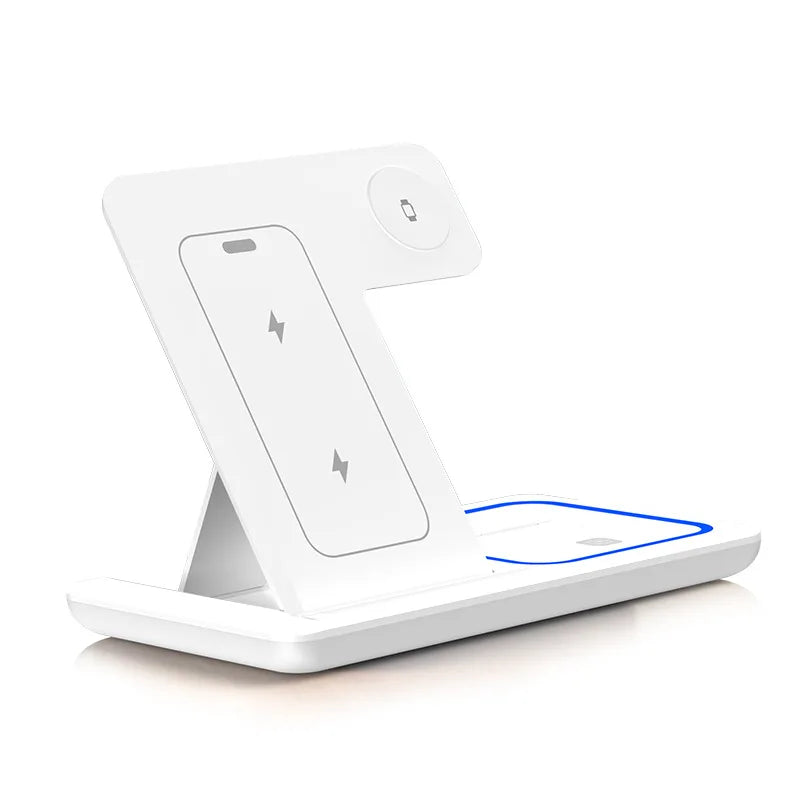 15W Foldable 3-in-1 Magnetic Wireless Charging Station for iPhone and Apple Watch