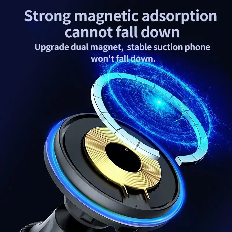 RGB Magnetic Wireless Car Charger for iPhone 12-16 Pro Max